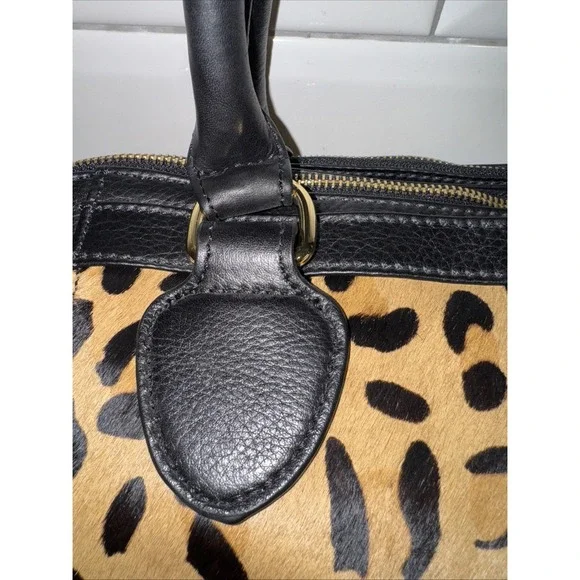 Audrey Brooks Leopard Skin/black Leather Purse New With Tags - Picture 4 of 16